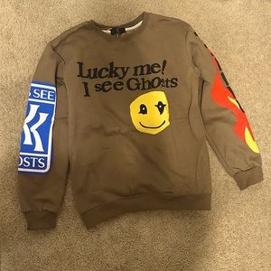 “Lucky Me I See Ghosts” Kanye West crewneck - Size large - Color brown